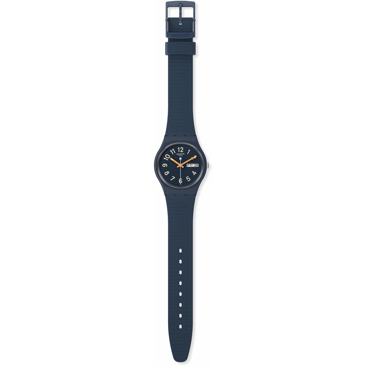 Swatch Gent Biosourced Unisex Watch Casual Polymer Blue Quartz Waterproof Trendy Lines At Night