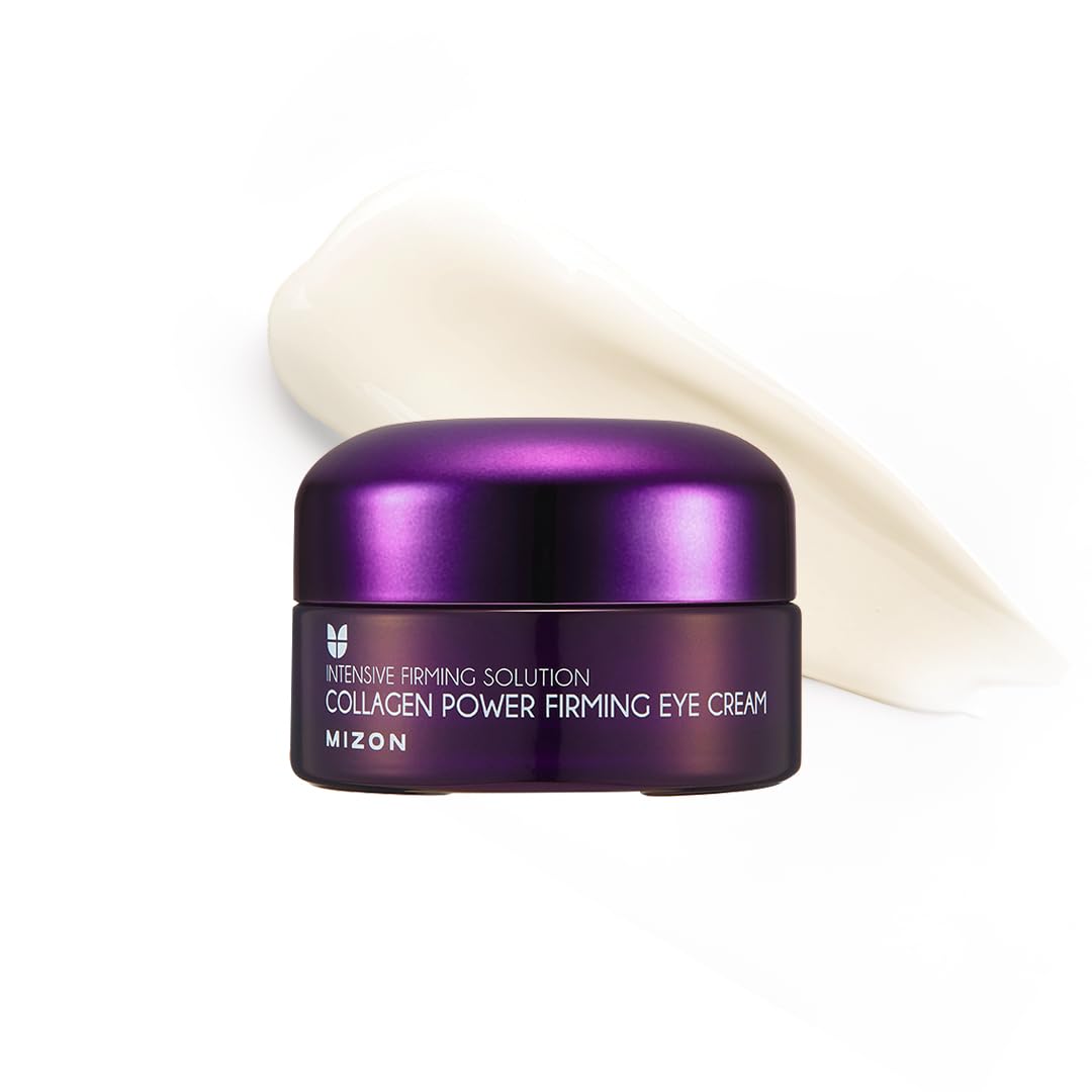 Mizon Collagen Power Firming Eye Cream, Collagen, Anti-Wrinkle, Elastin Booster, Moisturizing, Skin Elasticity With Hyaluronic Acid. (25Ml, 0.84 Fl Oz) | Firming, Hydrolyzed Collagen, Adenosine, Fine Line Treatment, Elastin Booster, Dark Circle Treatment