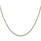 JewelryWeb 14k Yellow Gold Polished 1.3mm Solid Sparkle-Cut Cable Chain Necklace Lobster Claw Chain Necklace for Women and Men