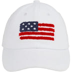 C.C Baseball Cap for Unisex American Flag-white