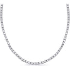 Houston Diamond District 3 to 50 Carat LAB GROWN 17" Straight and Graduating Diamond Tennis Riviera Necklace (D-E Color, VS1-VS2 Clarity)