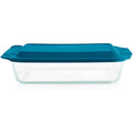 Pyrex Deep 9x13-Inch Glass Baking Dish with Lid, Deep Casserole Dish, Glass Food Container, Oven, Freezer and Microwave Safe, Clear Container
