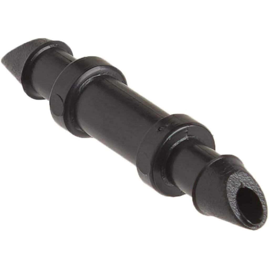 Raindrip 312050B Drip Irrigation Fittings Single Barbed Coupling Connectors, 1/4-Inch, 50 Per Bag, For Trees, Shrubs, Gardens, Black