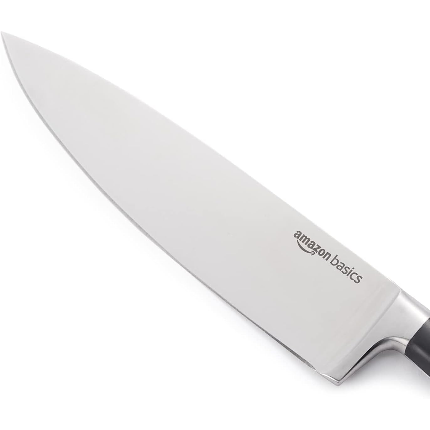 Amazon Basics Classic 8-inch Full Tang High Carbon Stainless Steel Chef's Knife, Multipurpose Kitchen Knife with Three Rivets, Silver