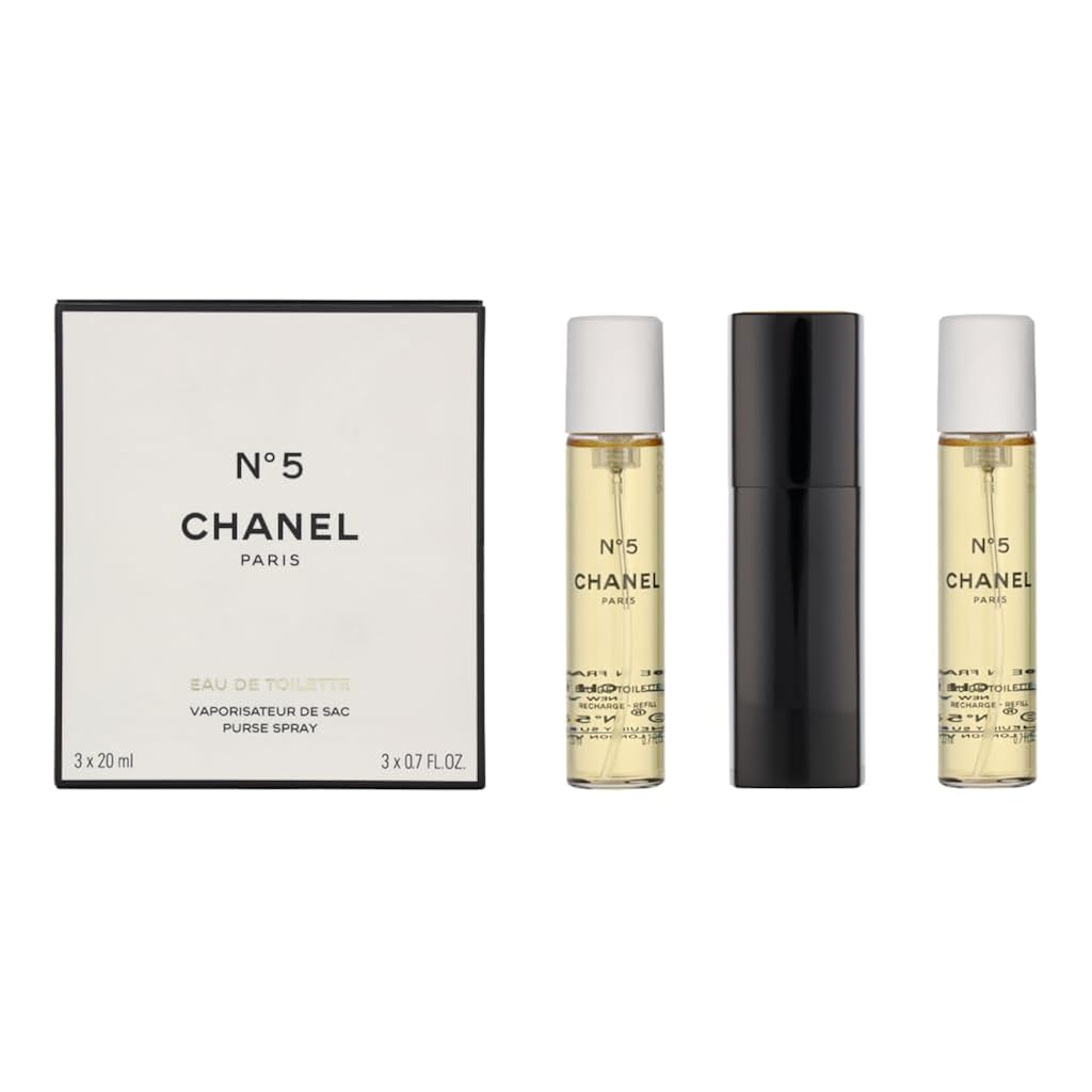 No. 5 By Chanel For Women, Set (Eau De Toilette Spray 0.7 Ounce, Two Eau De Toilette Refills, 0.7 Ounce Each)