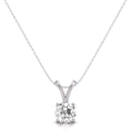 TimeLess Classics 4-Prong Set Round Cut Natural Solitaire Diamond Pendant Necklace for Women in 14K Gold - Fine Jewelry