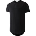 Kliegou Men'S 100 Percent Cotton Hipster Longline T-Shirt, Curved Hem Crewneck Tee, Pre-Washed Fabric For Soft Comfort