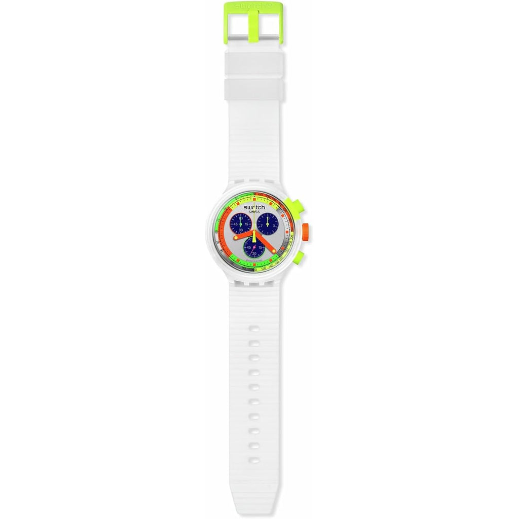 Swatch Big Bold Chrono Unisex Watch Casual Polymer Transparent Quartz Waterproof
