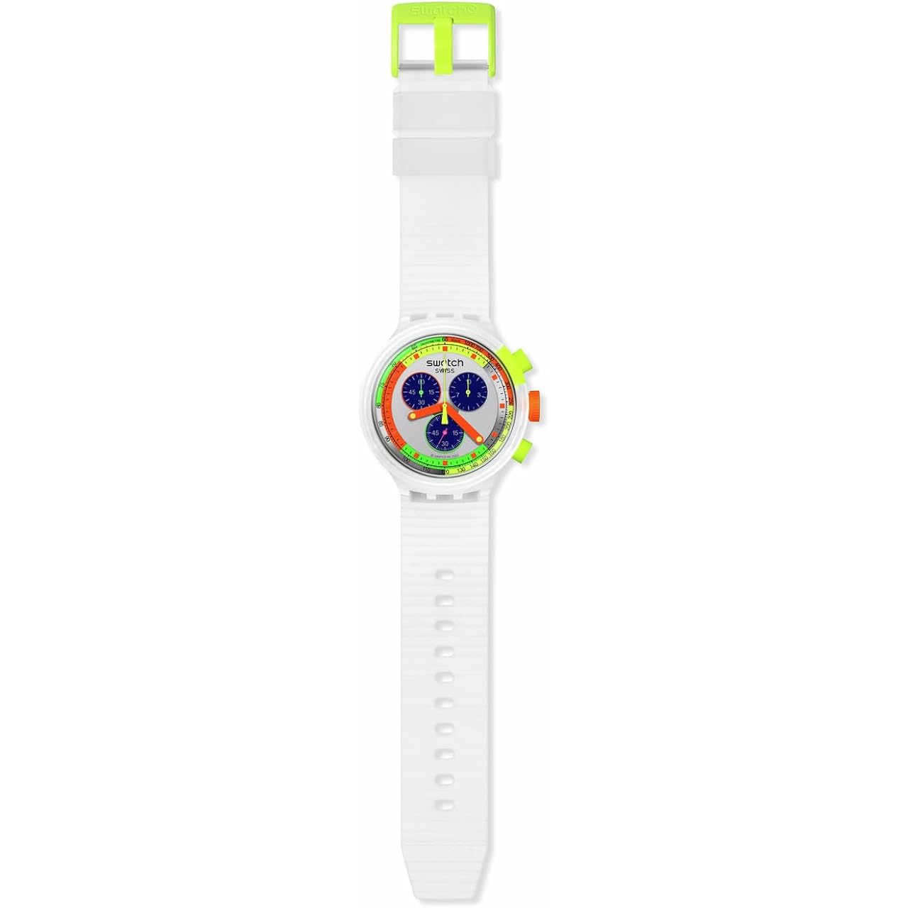 Swatch Big Bold Chrono Unisex Watch Casual Polymer Transparent Quartz Waterproof