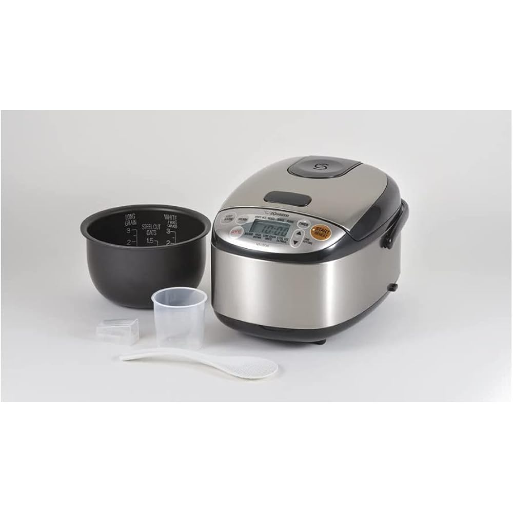 Zojirushi Micom 3-Cup Compact Size, Multiple Settings, Stainless Steel Made, Built-In Retractable Power Cord and Easy to Transport Rice Cooker and Warmer