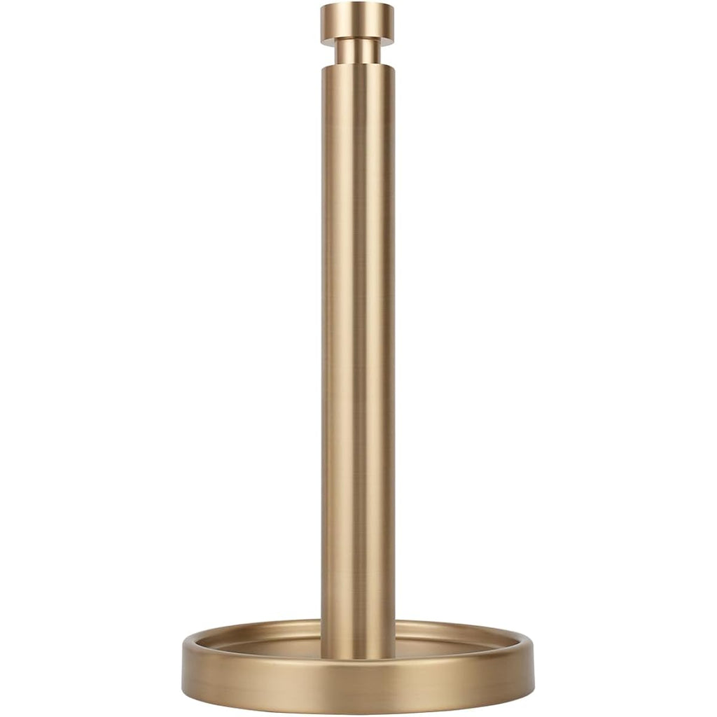 Ivilon Countertop Paper Towel Stand - Steady And Easy Tear - Fits All Paper Towel Rolls - Warm Gold