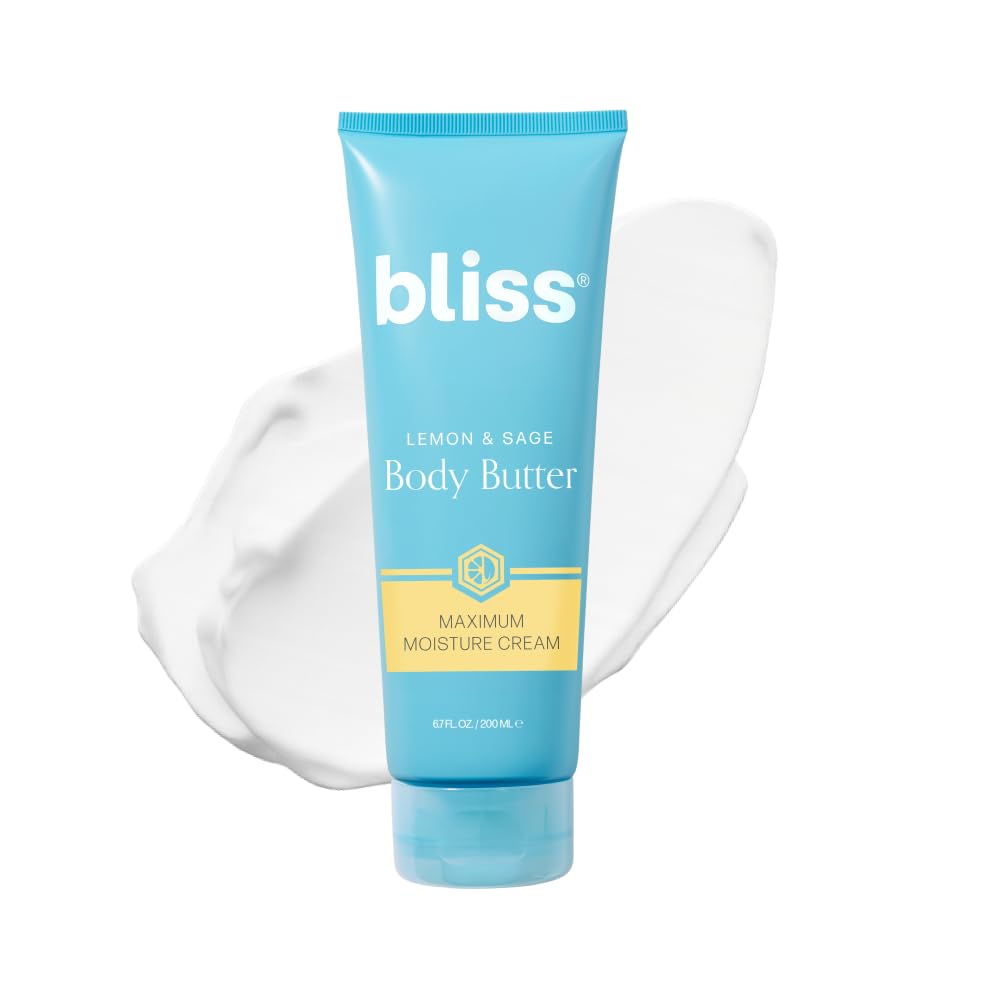 Bliss Lemon And Sage Body Butter - Iconic Scent With Shea Butter And Coconut Oil For Long-Lasting Maximum Moisture - Body Lotion For Smooth, Soft Skin - Vegan And Cruelty-Free - 6.7 Fl Oz