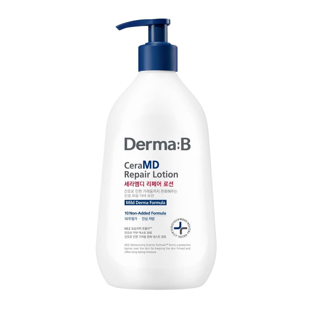 Derma B Ceramd Repair Lotion, Unscented Ceramide Panthenol Body Moisturizer, Fragrance Free, 13.52 Fl. Oz., 400Ml | Unscented Body Moisturizer For Dry Sensitive Skin | Ceramide & Panthenol | Fragrance-Free Lotion | Ceramd Repair Lotion