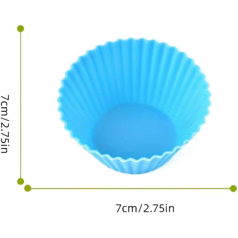 12Pcs Silicone Baking Cup,Non-Stick Cupcake Liners,Reusable Cupcake Molds | Round Cupcake Molds Reusable,Family Pack,High-Temperature Resistant Non-Stick Colorful Baking Cup,Easy To Clean