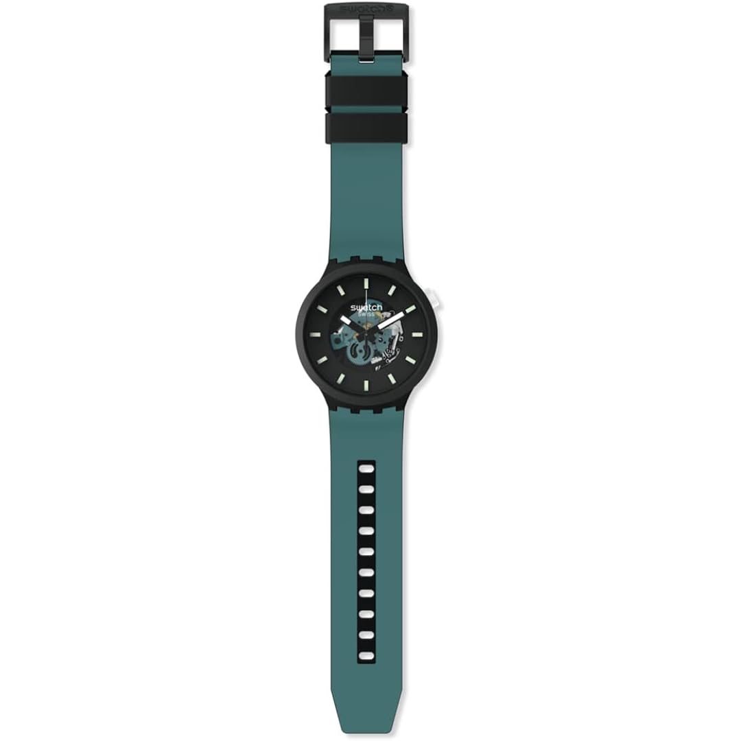 Swatch Big Bold Bioceramic Lacquered Unisex Watch Casual Polymer Black Automatic Waterproof Night Trip