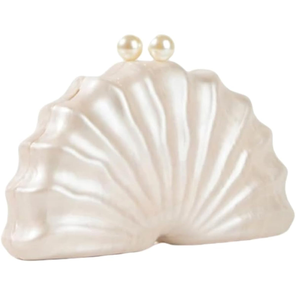 Women Acrylic Shell Shaped Clutch Luxury Marble Acrylic Evening Handbag Unique Chain Shoulder Bag Wedding Party Purses