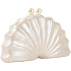 Women Acrylic Shell Shaped Clutch Luxury Marble Acrylic Evening Handbag Unique Chain Shoulder Bag Wedding Party Purses