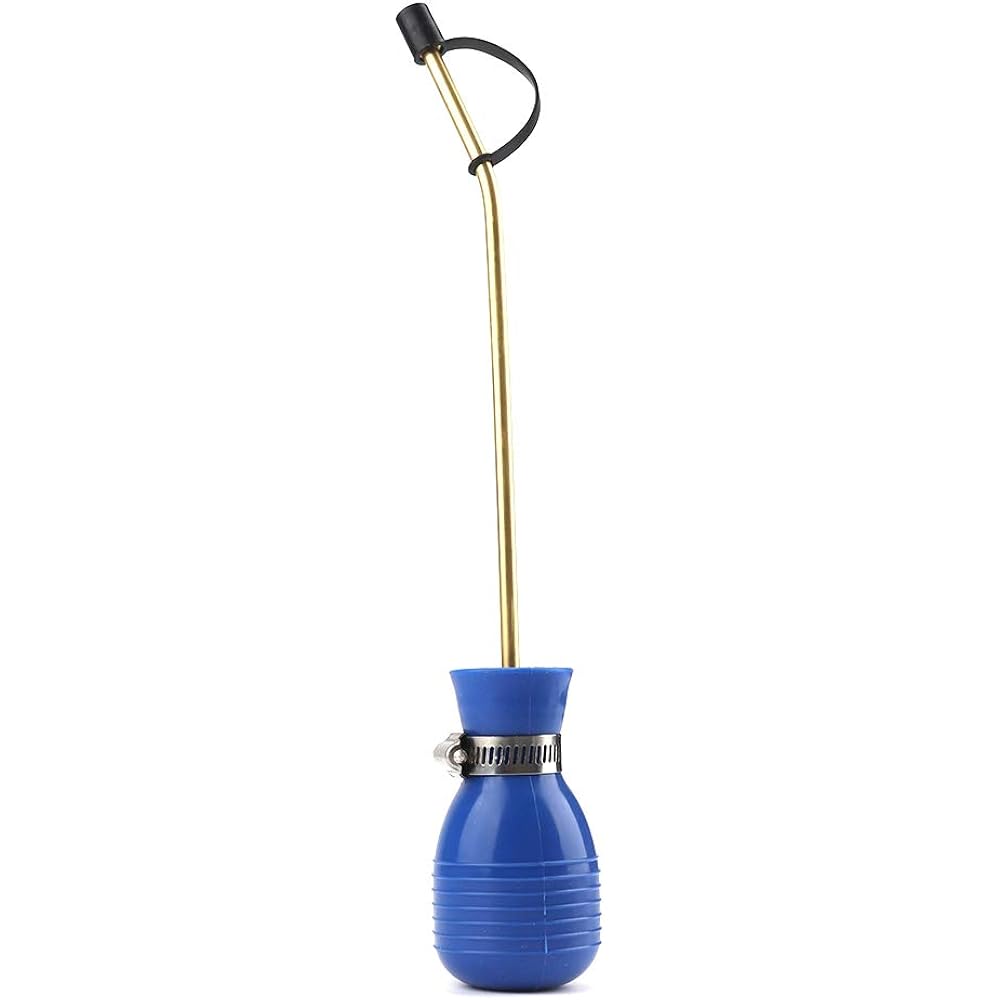 Sbestily Bug Treatment Powder Duster/Large Diatomaceous Earth Bulb Duster/Powder Applicator/Garden Applicator/Bulb With Long Copper Tube For Indoor And Outdoor Insect Treatment Blue