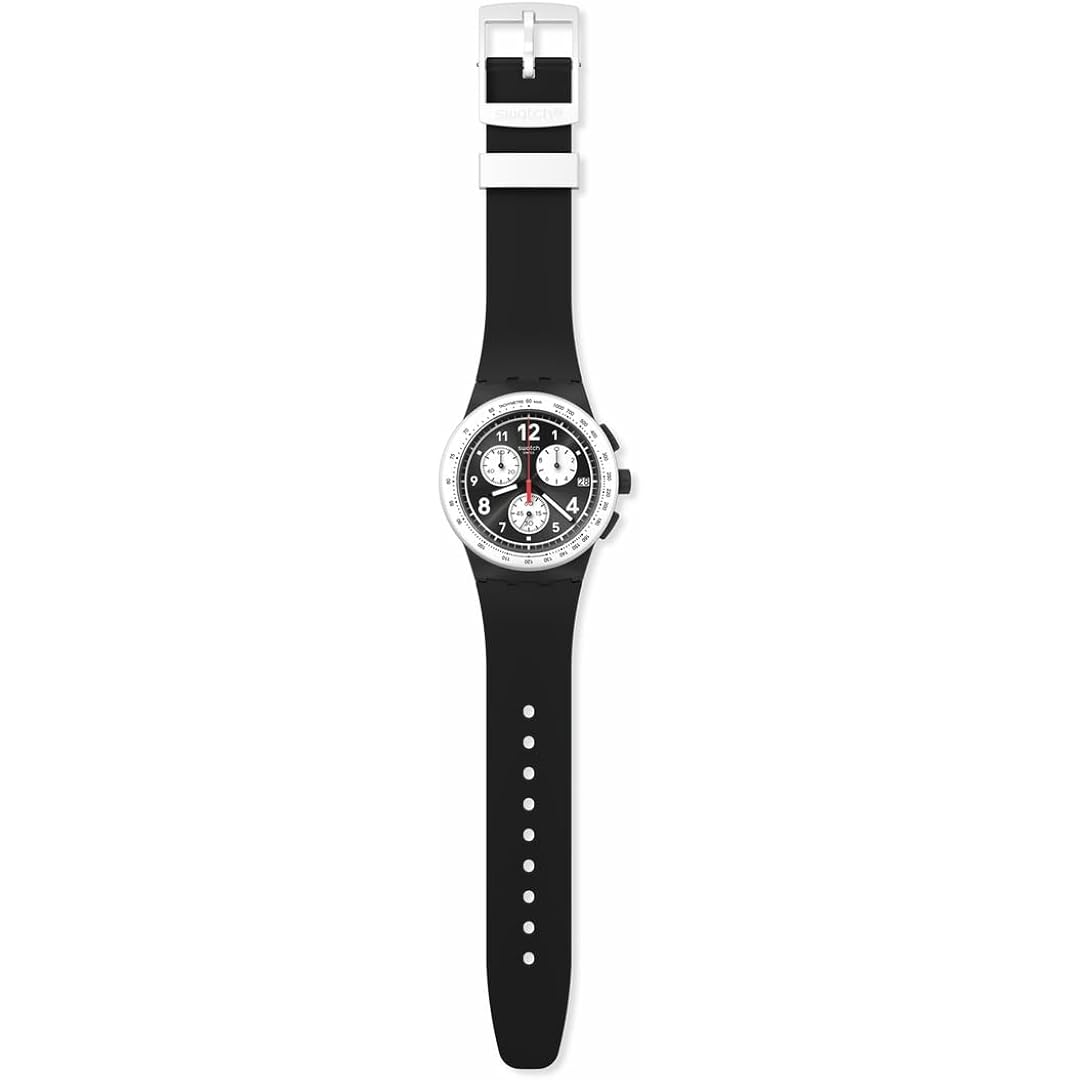 Swatch Chrono 42 Unisex Watch Dress Stainless Steel Black Automatic Waterproof Nothing Basic About Black