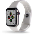 Apple Watch Series 7 (GPS + Cellular, 45MM) Titanium Silver with White Sport Band (Renewed)