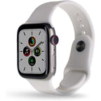 Apple Watch Series 7 (GPS + Cellular, 45MM) Titanium Silver with White Sport Band (Renewed)