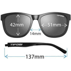 Tifosi Swank Sport Sunglasses - Tangle Free - Ideal For Cycling, Golf, Hiking, Pickleball, Running and Great Lifestyle Look Smoke With Bright Blue Mirror