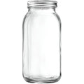 GLING [1 Count 64 oz. Wide-Mouth Glass Mason Jars with Metal Airtight Lids and Bands 2 Quart Large For Preserving, & Meal Prep