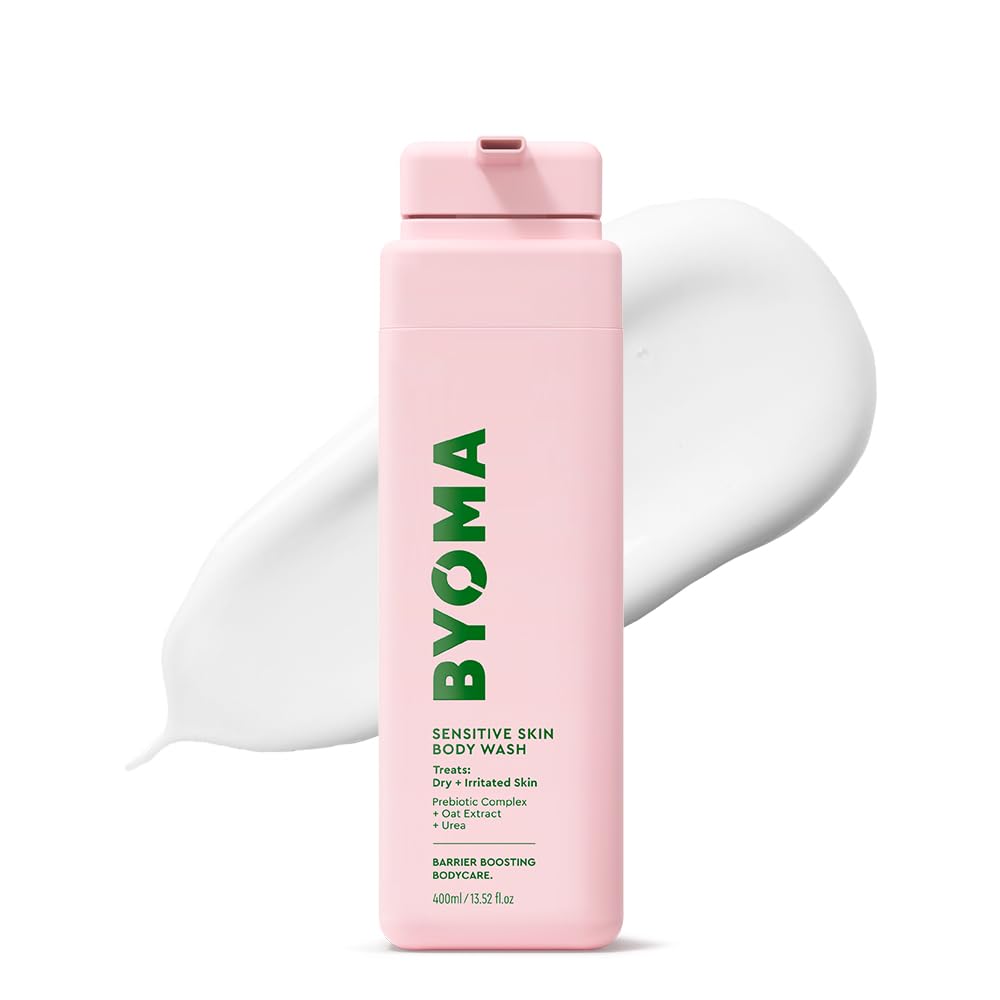 Byoma Sensitive Body Wash - For Delicate, Irritated Skin - Creamy, Fragrance-Free Cleanser With Colloidal Oat & Urea - Soothes & Relieves Itching - Skin Barrier Support - 16.9 Fl Oz