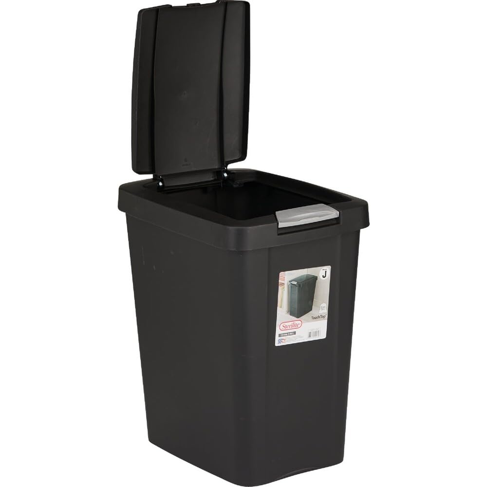 Sterilite 7.5 Gal. Black Touchtop Wastebasket - 1 Each