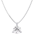 IGI Certified 1 Carat Lab Grown Diamond Round Solitaire Pendant Necklace for Women - 14k White Gold Necklace (I-J, VS1-VS2, 1.00 cttw) - 3-Prong Martini - 18 Inch Chain