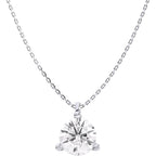 IGI Certified 1 Carat Lab Grown Diamond Round Solitaire Pendant Necklace for Women - 14k White Gold Necklace (I-J, VS1-VS2, 1.00 cttw) - 3-Prong Martini - 18 Inch Chain
