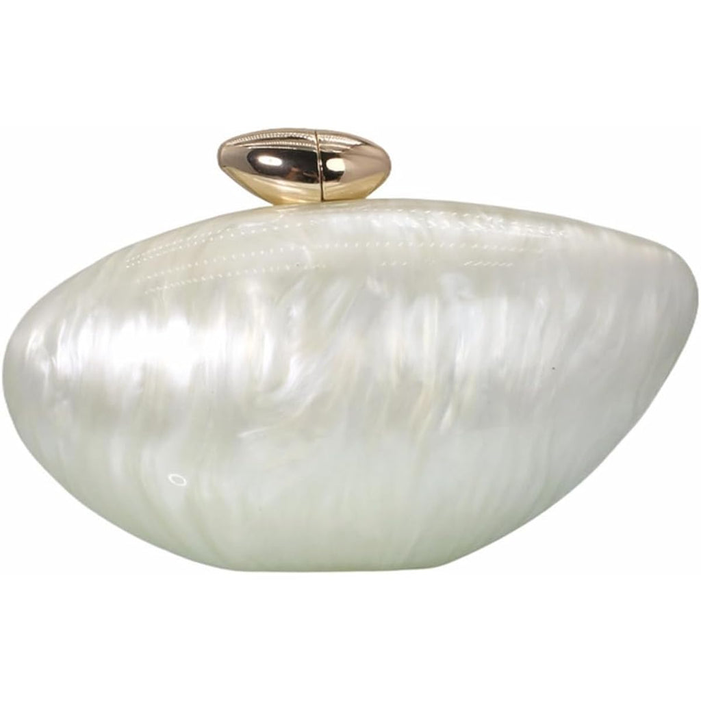 Shell Shape Acrylic Clutch Trendy Metallic Acrylic Evening Bag Shiny Egg Purses And Handbags For Women Wedding Party