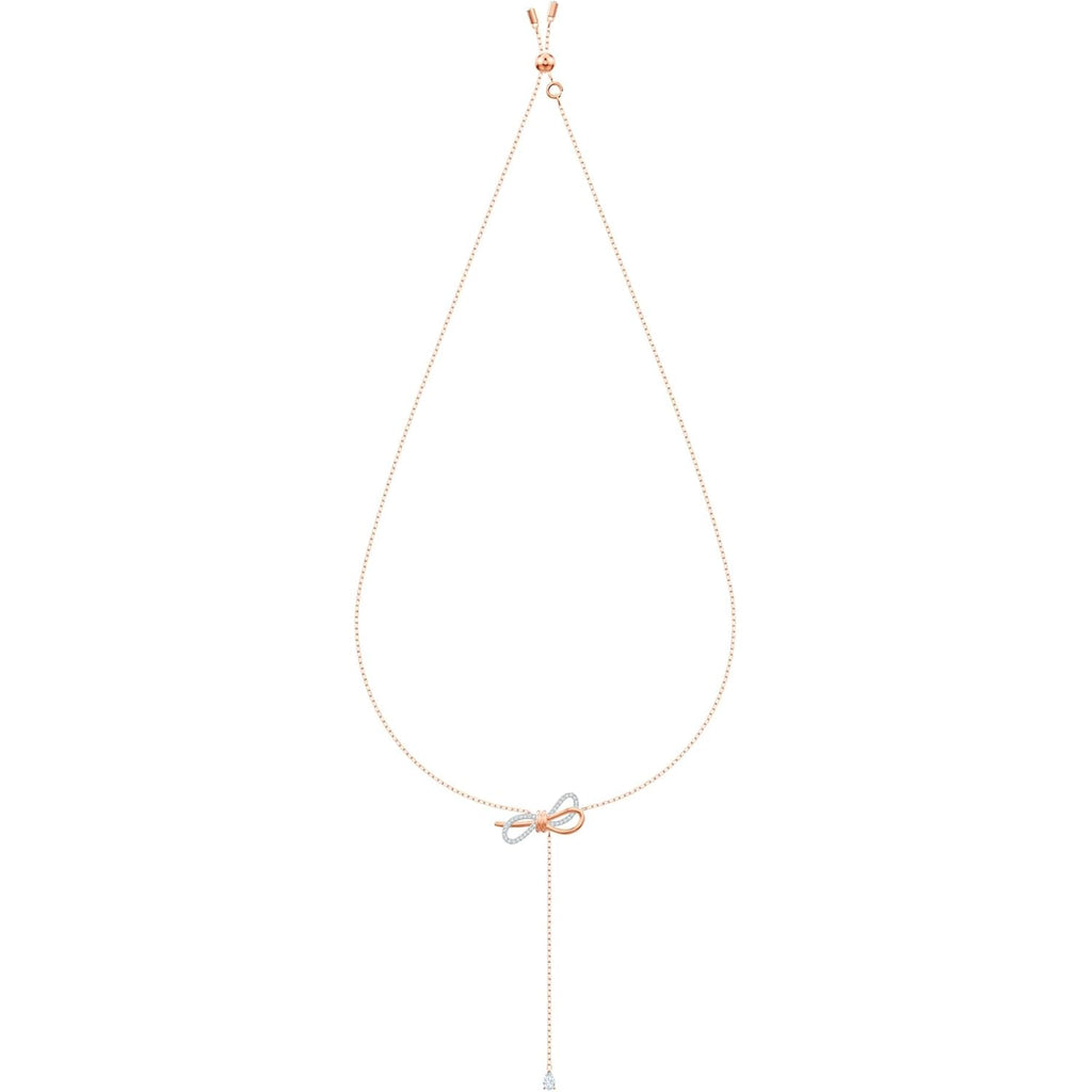 Swarovski Lifelong Bow Necklace and Bracelet Jewelry Collection, Clear Crystals, Rhodium Finish