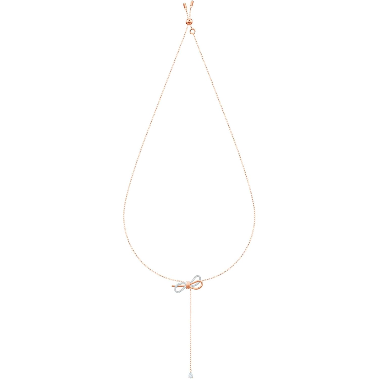 Swarovski Lifelong Bow Necklace and Bracelet Jewelry Collection, Clear Crystals, Rhodium Finish