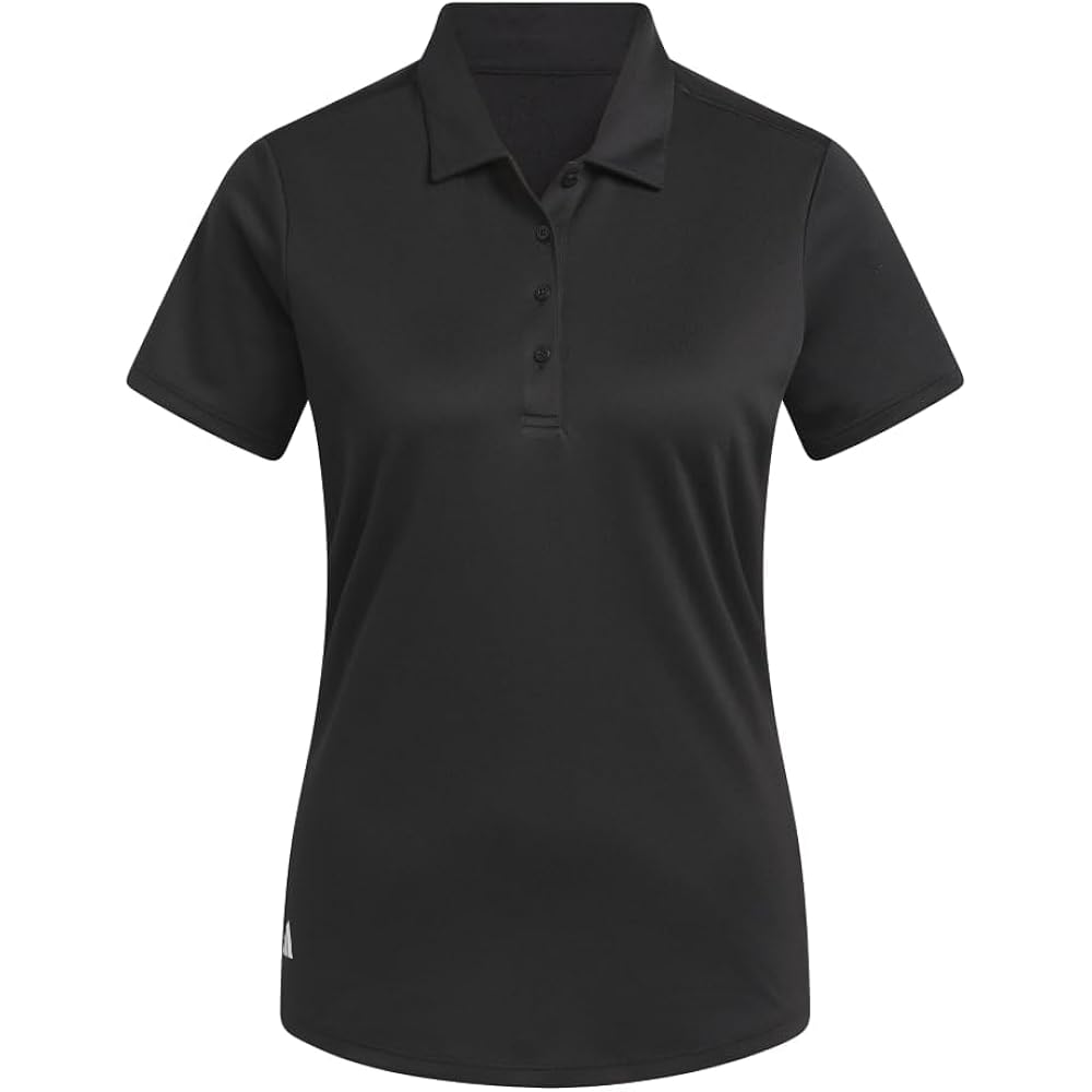 Women's Solid Performance Polo Shirt, Black, Medium