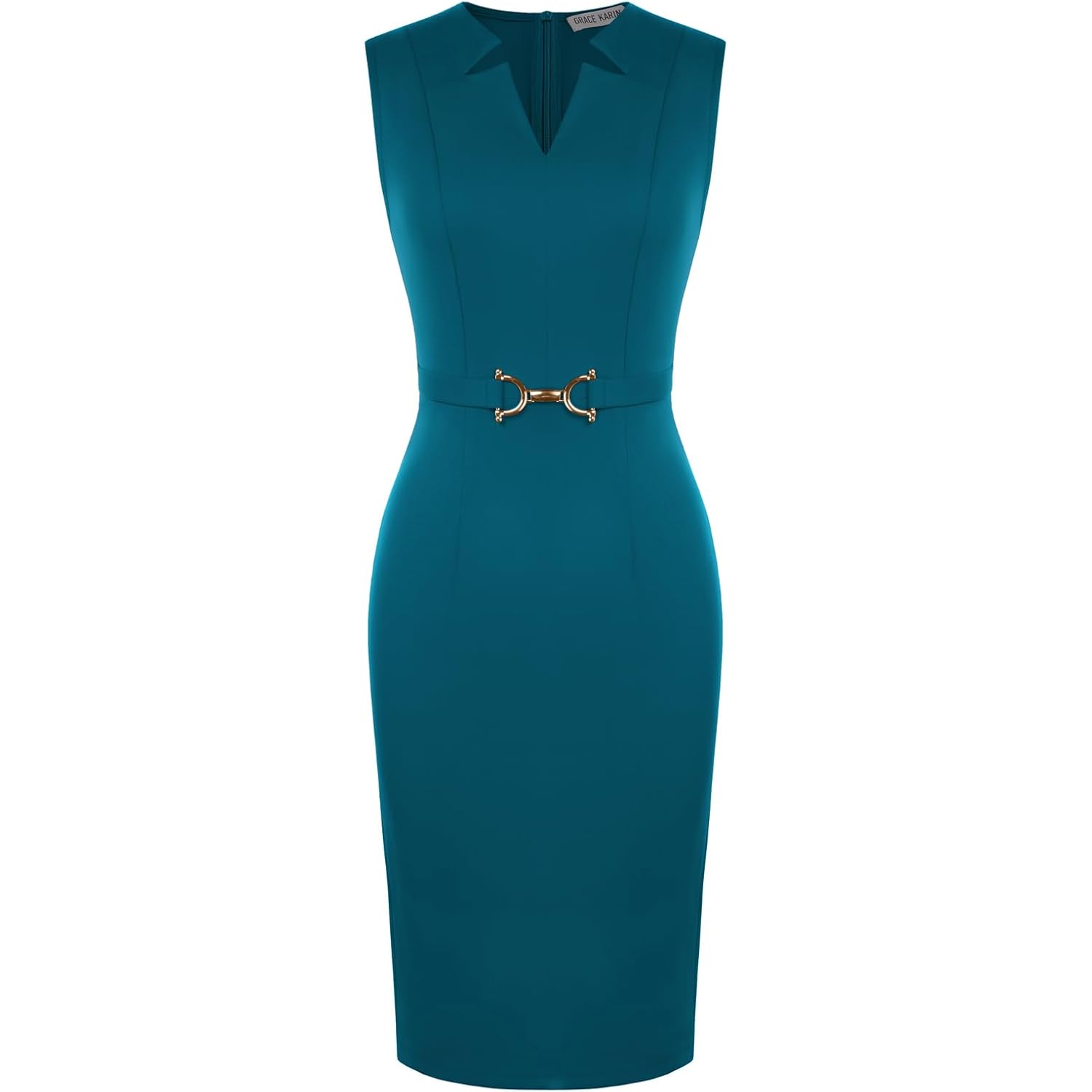 Work Dresses for Women 2026,V Neck Business Office Bodyon Dress,Sleeveless Pencil Semi Formal Midi Dress
