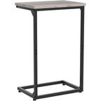 Amhancible C Shaped End Tables Set Of 2, Couch Side Tables That Slide Under Sofa, Slim Tv Trays For Living Room And Bedroom, Narrow Space Saving Laptop Workstation, Grey, Het02Bgy