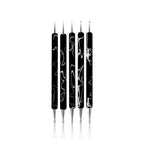 5Pcs Dotting Tools Nail Art Double-Ended Nail Dotting Tool Embossing Stylus Manicure Tools Nail Design, Painting, Sculpting & DIY Decorations Nail Art Tool (Black)