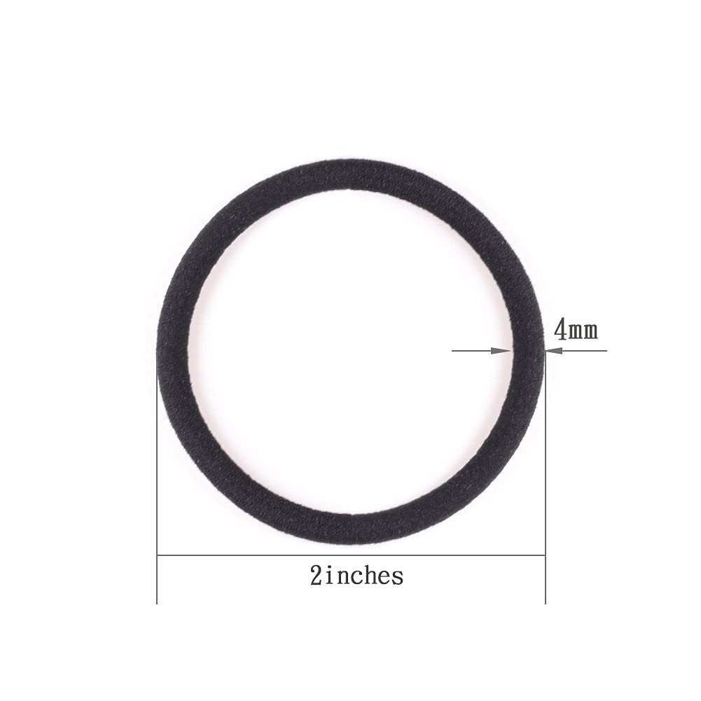 Thick Hair Ties No Damage 50 Pcs, Elastics For Ponytail Holders For Women, Men & Girls, Hair Styling Accessories (4Mm)