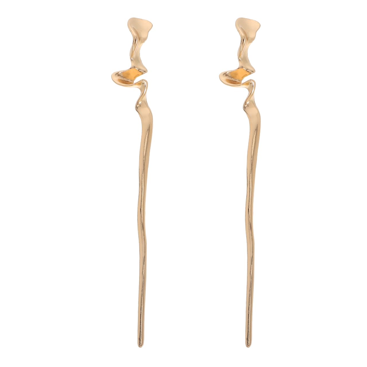 2Pcs Chinese Hair Sticks: Gold Hair Chopsticks - Geometric Metal Pins For Women Bun Maker Chignon Maker Accessories