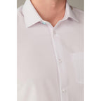 &Collar Mens Short Sleeve White Dress Shirt, 4-Way Stretch, Wrinkle Free