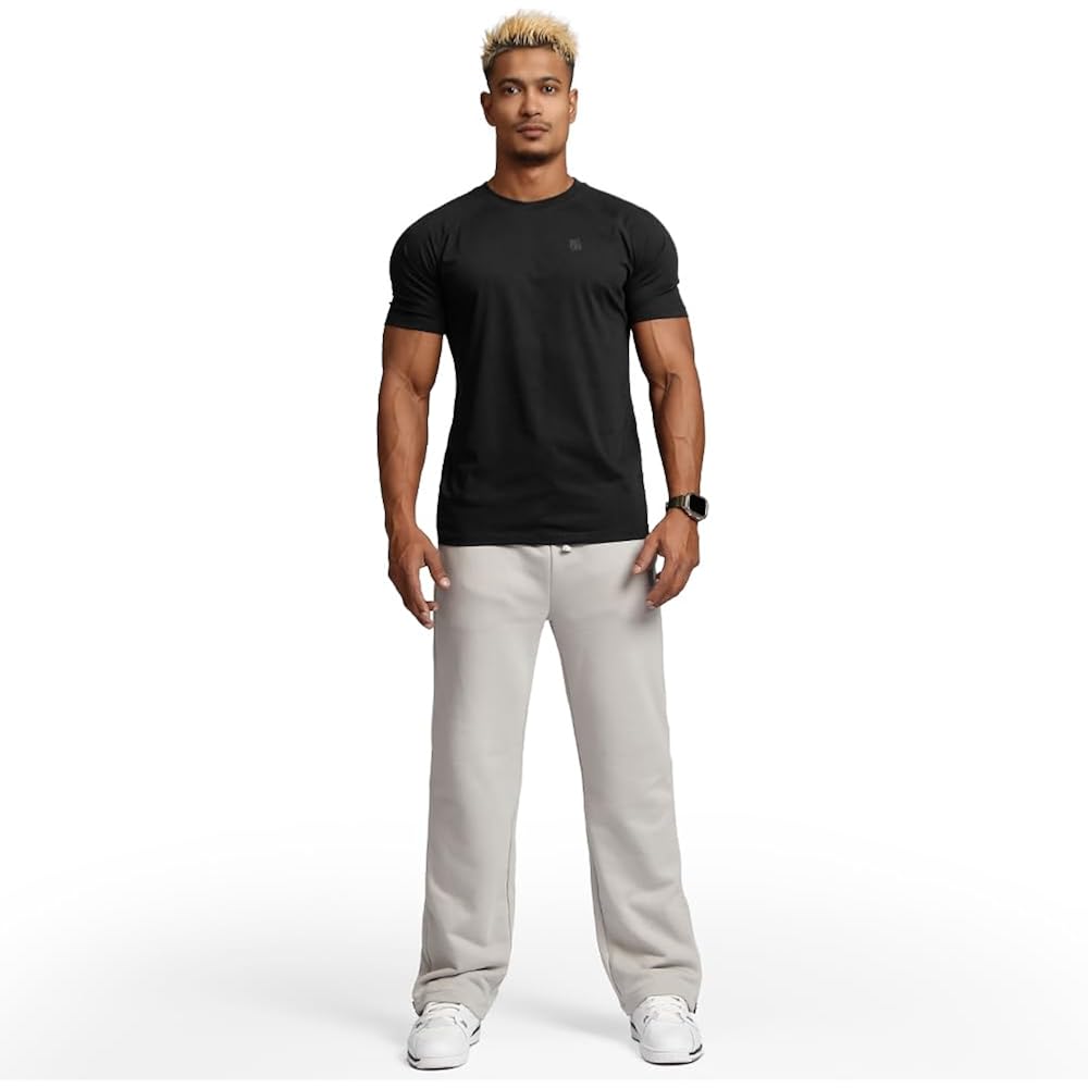 Casual Short Sleeve Crew Neck Classic Wicking Breathable Fitness Muscle Athletic T Shirts Mens