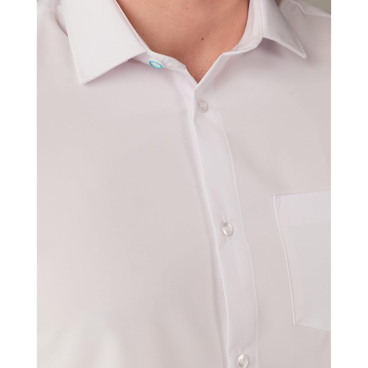 &Collar Mens Long Sleeve White Dress Shirt, 4-Way Stretch, Wrinkle Free