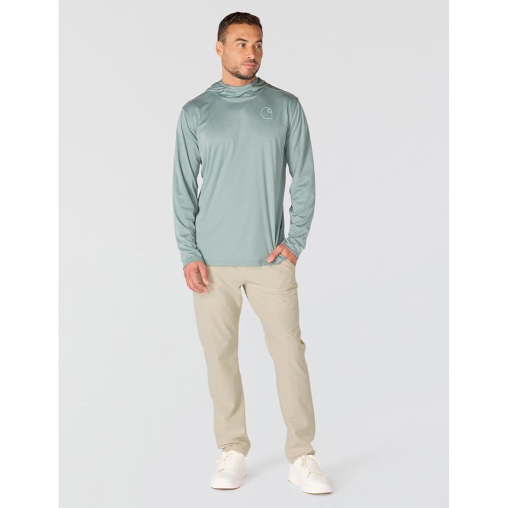 Carhartt Men'S Force Sun Defender™ Lightweight Long-Sleeve Hooded Logo Graphic T-Shirt