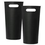 Royfacc Small Trash Can Plastic Bathroom Wastebasket 3.2 Gallon Slim Garbage Container Bin With Handle For Home Kitchen Bathroom Bedroom Office, 2 Pack (Black)