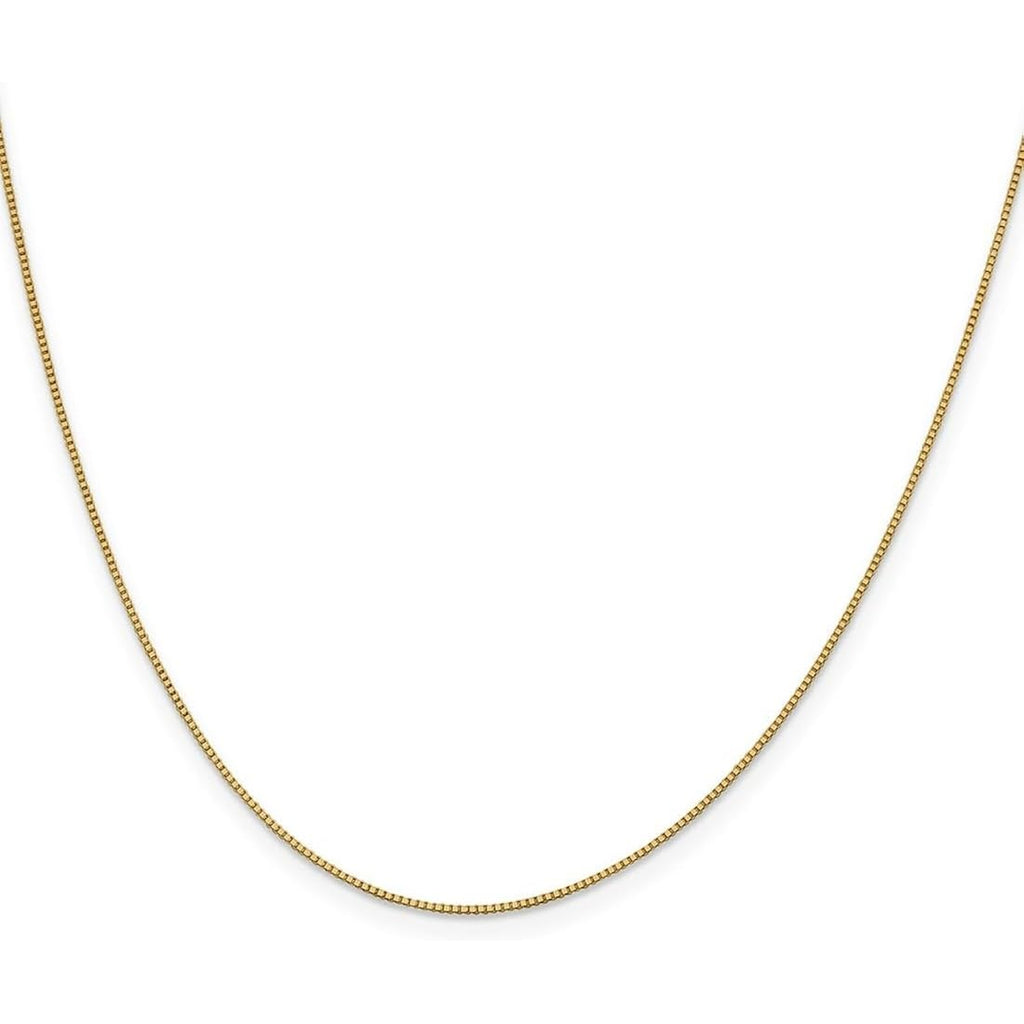 JewelryWeb 18k Solid Yellow Gold Lobster Claw Closure .80mm Box Chain Necklace Chain Necklace for Women and Men