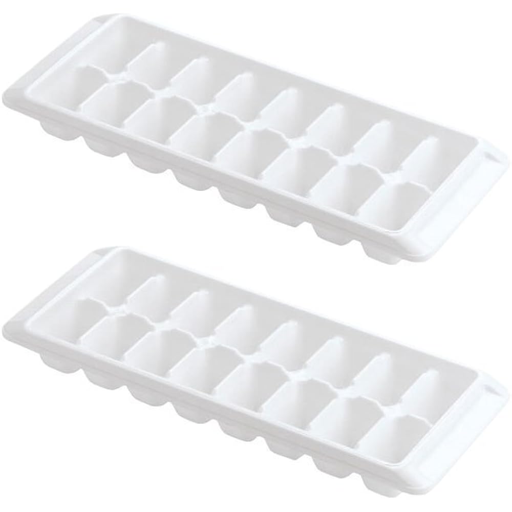 Ice Tray Easy Release White Ice Cube Trays, 16 Cube (Pack Of 2) (2867-Wht-2)