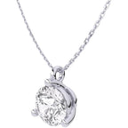 IGI Certified 1 Carat Lab Grown Diamond Round Solitaire Pendant Necklace for Women - 14k White Gold Necklace (I-J, VS1-VS2, 1.00 cttw) - 3-Prong Martini - 18 Inch Chain