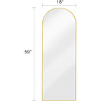 Itsrg Floor Mirror, Full Length Mirror With Stand, Arched Wall Mirror, Gold Floor Mirror Freestanding, Wall Mounted Mirror For Bedroom Living Room, Gold