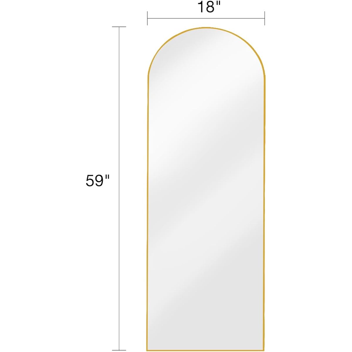 Itsrg Floor Mirror, Full Length Mirror With Stand, Arched Wall Mirror, Gold Floor Mirror Freestanding, Wall Mounted Mirror For Bedroom Living Room, Gold